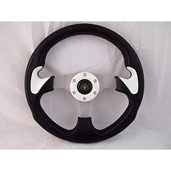 New World Motoring 1984  CLUB CAR DS White steering wheel golf cart With Chrome Adapter