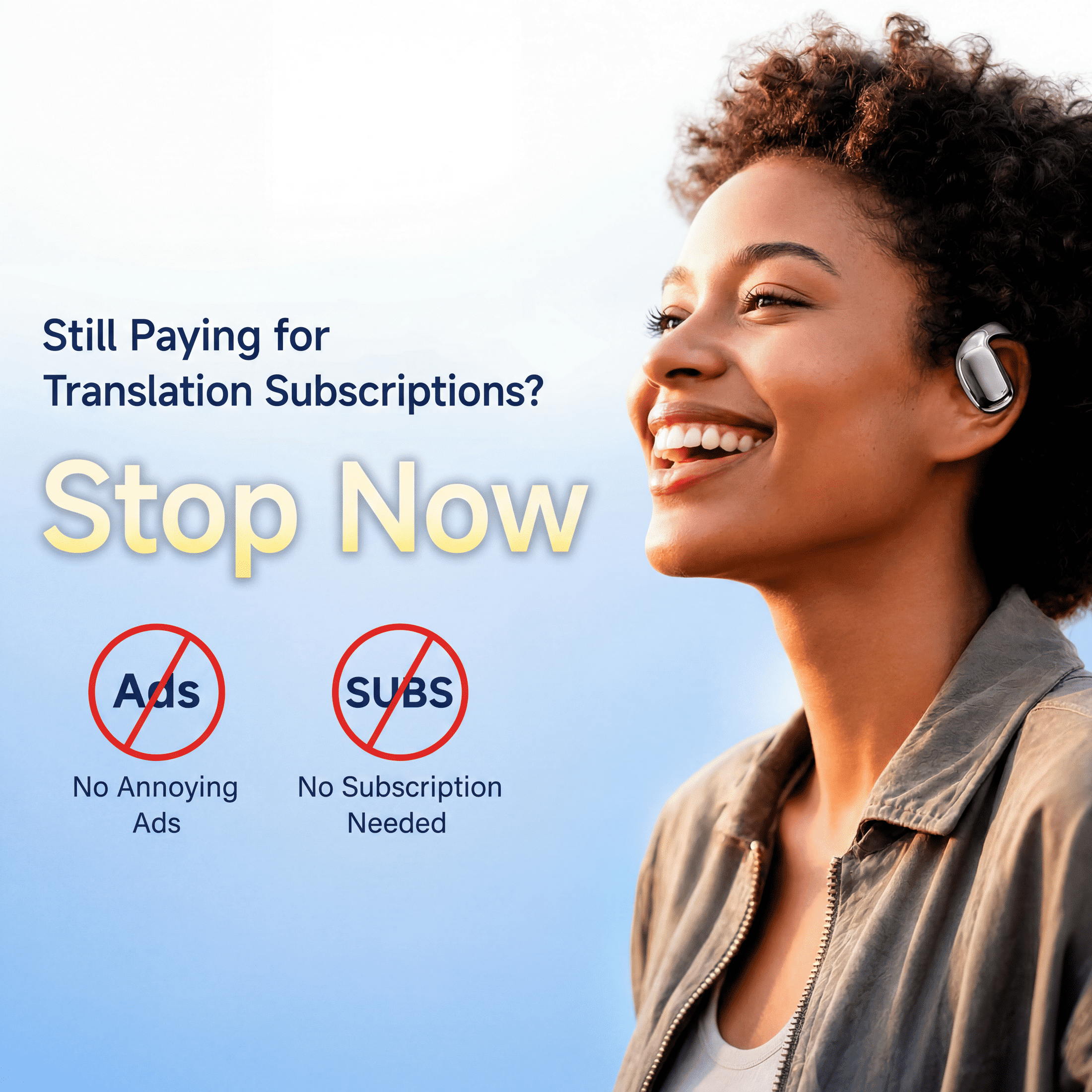 AI Translation Earbuds Real Time, Translator Earbuds for 144 Languages, Bluetooth Wireless Headphones, Two-Way translation device , iOS and Android for Travel, Learning