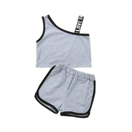

New Born Baby Stuff New Born Pack Kids Toddler Baby Girls Spring Summer Print Cotton Ribbed Sleeveless Vest Shorts Outfits Clothes