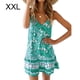 thumbnail image 1 of Vestido corto sin mangas con estampado floral Vestido de verano con cuello en V para mujer, Verde, XXL Methold AP002157-20, 1 of 4