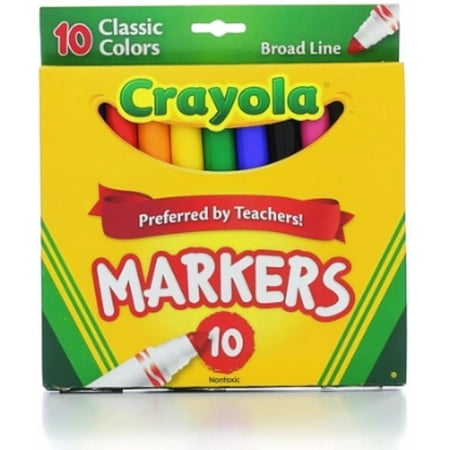 Crayola Classic Markers, Broad Line 10 Each (Pack of 6)