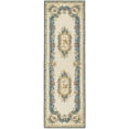 thumbnail image 2 of SAFAVIEH Micro-Loop Ibrahim Floral Bordered Wool Runner Rug, Cream/Blue, 2'3" x 7', 2 of 7