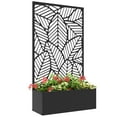 thumbnail image 1 of Outsunny Metal Raised Garden Bed with Privacy Screen, Black, 1 of 10