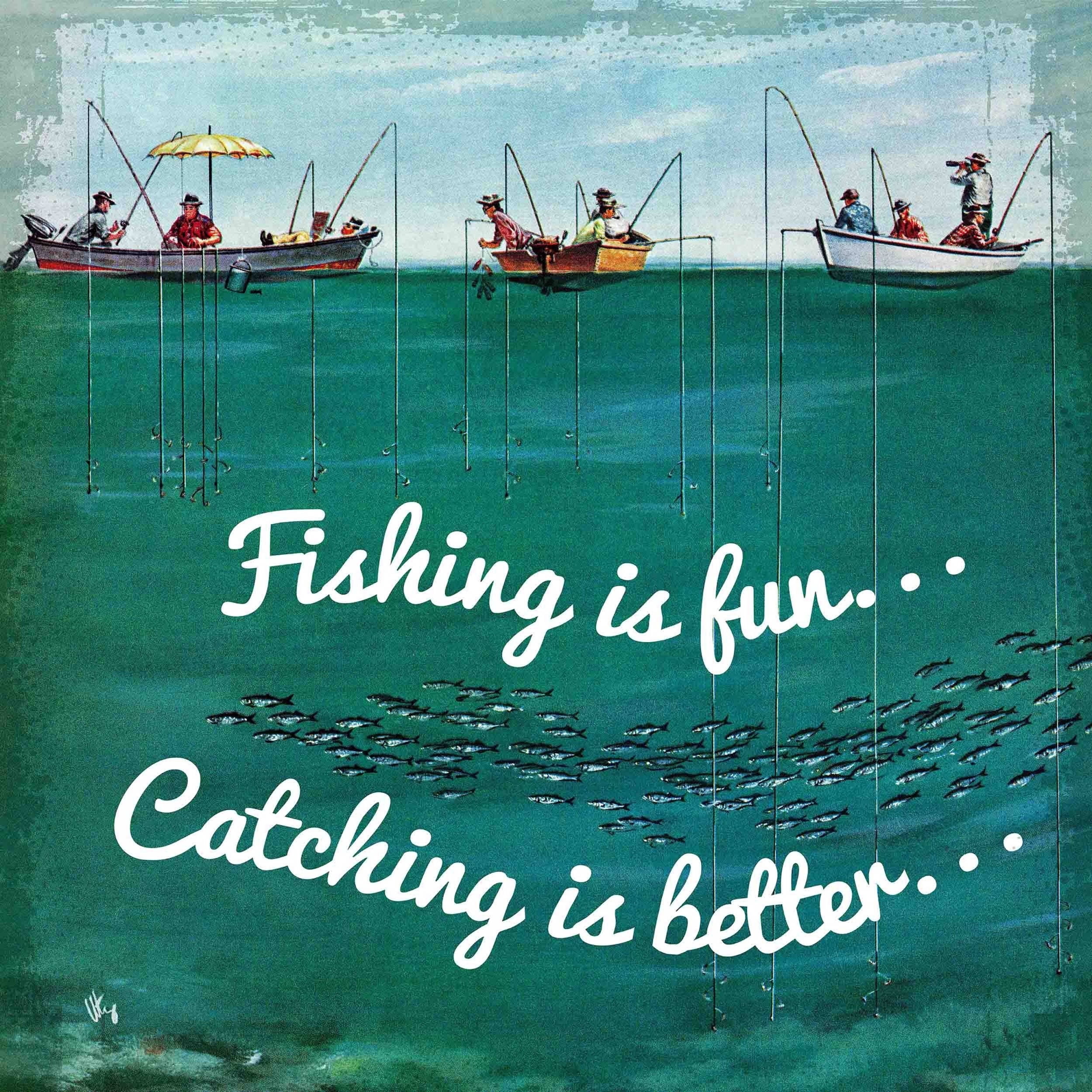 Marmont Hill School of Fish Among Lines Alternative Version by Thornton Utz Painting Print on Canvas