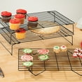 thumbnail image 3 of Chefs Pride 3-Piece Cooling Rack Set, Made of 100% Nonstick Metal, Foldable Legs, Kitchen Storage – Set of 3, Each Measures 15 3/4" Long x 10" Wide x 3" High, By Chef's PrideTM, 3 of 4