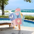 thumbnail image 3 of Yayeee Kids Hooded Towels Toddler Soft Absorbent Beach Bathing Wrap 50" x 23.5", Blue Flowers, 3 of 5