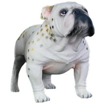 UPGRATOR Bulldog Ornament Dog Statue Beige Plastic 1Pack Compact Size