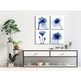 thumbnail image 3 of Wieco Art 4 Piece Blue Flickering Flower Canvas Prints Artwork, 3 of 5