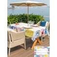 thumbnail image 5 of Outdoor Tablecloth with Umbrella Hole for Patio/Picnic/Party/Camping, Watercolor Coastal Waterproof Table Cloth Rectangle Table Cover Washable, Sea Shell Starfish Lemon Flowers Wood Gray (52"x 70"), 5 of 8