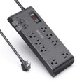 thumbnail image 1 of BESTEK 8 Sorties Parafoudre Bande d'Alimentation avec 4 Ports de Charge USB et 6-Pied Rallonge Robuste, 600 Joule, ETL Énuméré, 1 of 8