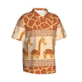 thumbnail image 2 of Giraffe Animal Retro Hawaiian Shirts For Men, Summer Short-Sleeve Relaxed-Fit Button-Down Shirts Medium, 2 of 9