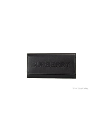 Burberry Porter Tan Grained Leather Embossed Continental Clutch Flap Wallet  