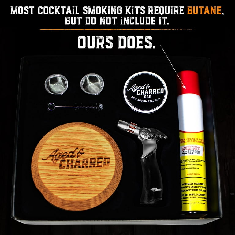 Cocktail Smoker Kit with Torch and Butane - 100% USA Oak Smoker