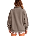 thumbnail image 4 of Womens Sweatshirt Mock Neck Henley Pullover Oversized Fall Outfits,2XL, 4 of 9