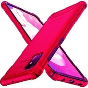 ORETECH Designed for iPhone X Case, iPhone Xs Case, with[2 x Tempered Glass Screen Protector] 360 Full Body Shockproof Cover Ultra Thin Hard PC Soft Rubber Silicone Case for iPhone X/XS-Red