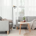 thumbnail image 5 of Simple Designs 55.91" Industrial Farmhouse Fusion Adjustable Cage Wire Accent Floor Lamp, Black, 5 of 9