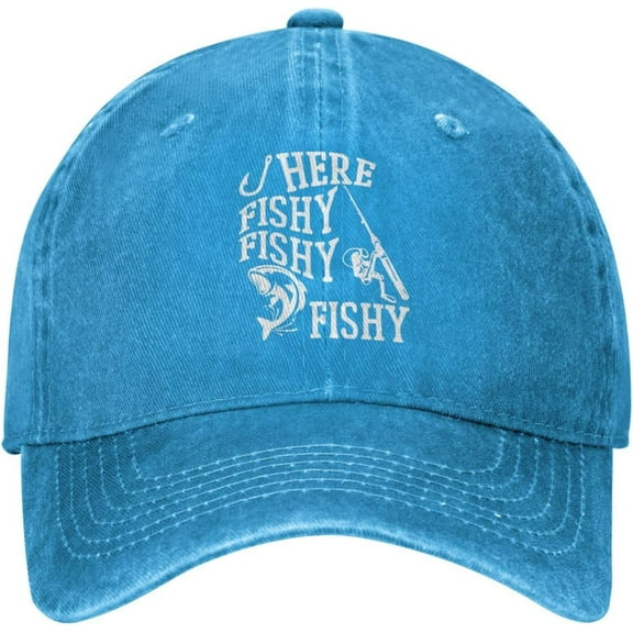 Funny Fishing Hat Here Fishy Fishy Fishy Cap Men Baseball Hats Cute Hat