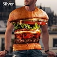 thumbnail image 1 of T-shirt à Manches Courtes d'Été pour Hommes, Col Rond, Impression 3D, Mode Burger Pizza Frites, 1 of 5