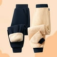 thumbnail image 4 of Agkizg Boys and Girls Winter Fleece Lined Pants,Kids 2-13 Years Old Fall Winter Solid Color Lamb Wool Athletic Pants with Pockets Elastic Waist Cuffed Ankles Warm Trousers Pants, 4 of 4