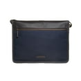 thumbnail image 4 of Hidesign Aiden Blue Canvas Lambskin Leather Laptop Messenger Bag, 4 of 5