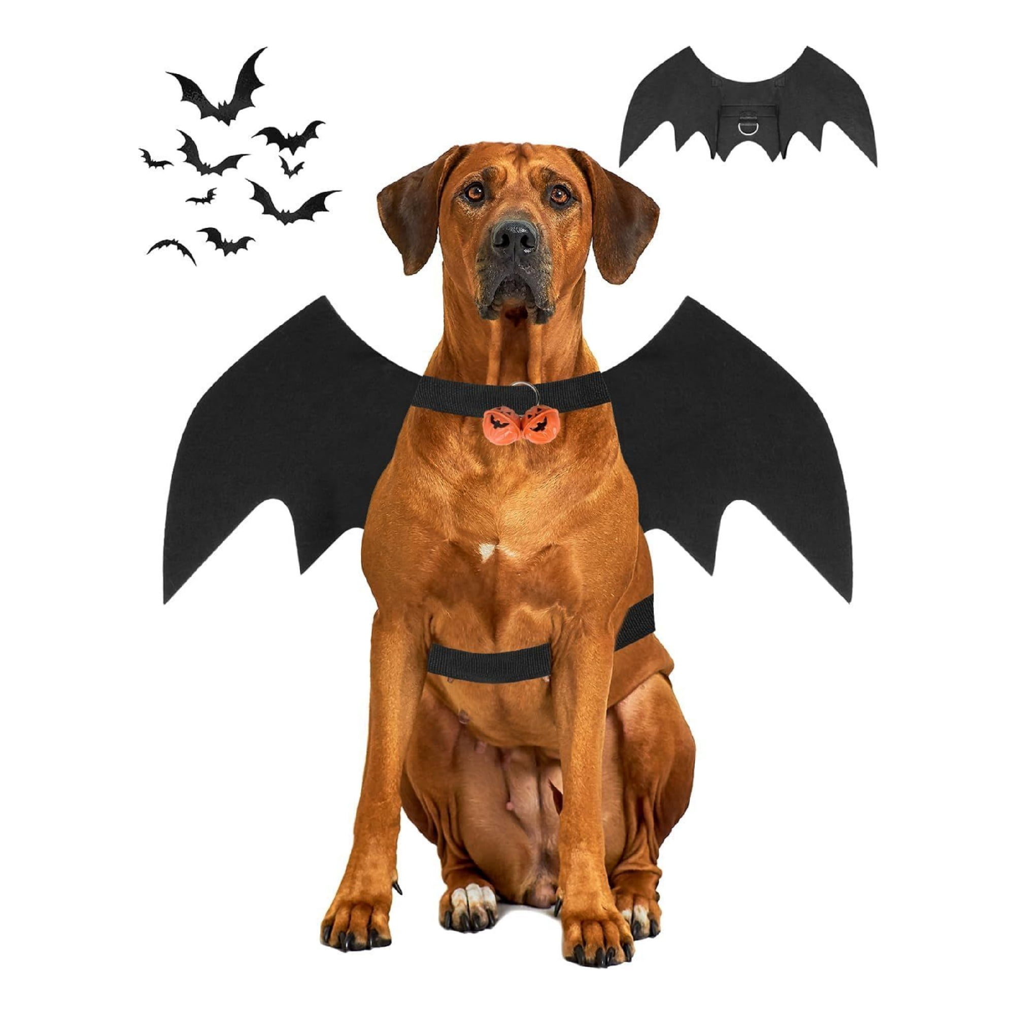 Pet Bat Wing Costume with Adjustable Velcro Straps for Dogs and Cats Halloween Party Cosplay