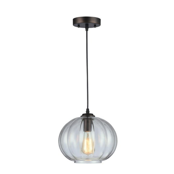 CARY Industrial Oil Rubbed Bronze 1 Light Ceiling Pendant 10" Wide