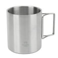 thumbnail image 1 of Taza de camping de acero inoxidable para exteriores, taza de café con doble aislamiento y asa plegable para barbacoa y montañismo., 1 of 14