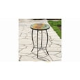 thumbnail image 2 of Refurbished Northlight 19" Sunflower and Bumblebee Glass Patio Side Table, 2 of 3