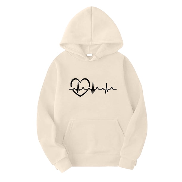 Gibobby Sudadera mujer, Sudadera de manga larga para mujer, bloque de color, con capucha y cordón(Beige,CH)