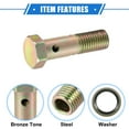 thumbnail image 4 of Unique Bargains 1 Set Car Double Banjo Bolt M12x1.5 Length 48mm Metric Thread Turbo Brake Line Fitting Adapter W/ Washer, 4 of 7