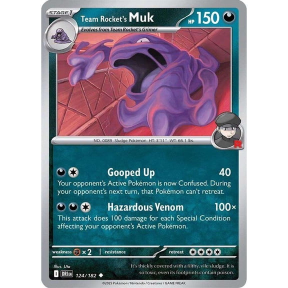Pokemon Destined Rivals Uncommon Team Rocket's Muk #124