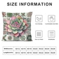 thumbnail image 5 of COMIO Succulent Plant Tile Pillow Covers for Home Decor Colorful Mexican Tiles Moroccan Mandalas Arabesque with Cactus Flower Throw Pillows Vintage Boho Ceramic Cushion Cases White, 5 of 5