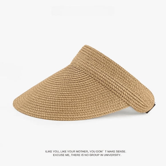 Sombrero de protección solar para mujer, sombrero de paja con protección UV para el rostro, sombrero de sol con parte superior vacía
