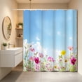thumbnail image 4 of Fmbmuo Floral Shower Curtain 72x72 Inch Waterproof Heavy-Duty Polyester Bathroom Partition Curtain with 12 Hooks No-Drill Flower Decor,Multicolor, 4 of 4