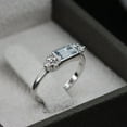 thumbnail image 5 of Ratan Gems Baguette Cut Aquamarine Engagement Ring, 925 Sterling Silver, 1.55 ct, Moissanite Accented, Anniversary Gift, 5 of 6