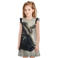thumbnail image 1 of Fotbe Mystical Bull in Fog Vestido de Dormir para Niñas de 3 a 10 Años, Mangas Cortas, Estilo Princesa, Pijama Camisón con Mangas Voladas-Small, 1 of 6