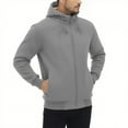 thumbnail image 6 of Dagegui Sweatshirt Coats for Men Sherpa Fleece Lined Hoodies Full Zip Long Sleeve Hooded Outerwear Outdoor Athletic Jacket with Pockets Gray S, 6 of 8