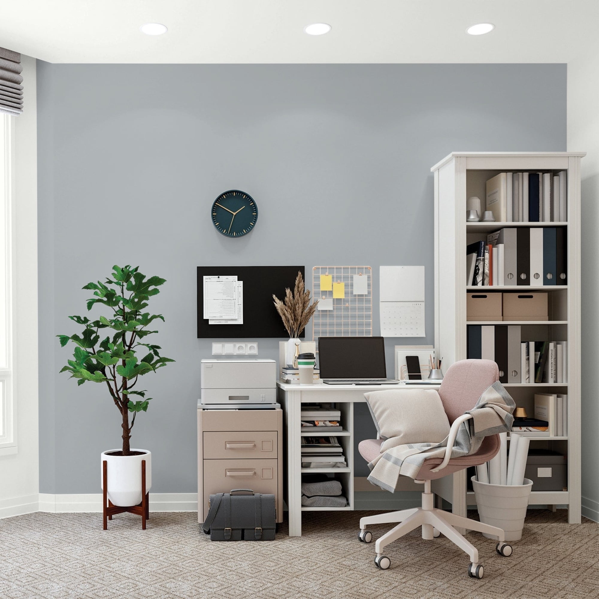 Glidden Fundamentals Stargazer / Gray, Flat Interior Paint, 1 Quart
