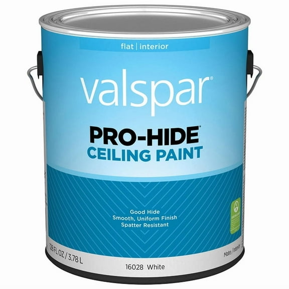 Valspar 1 Gallon 16028 White Pro-Hide Ceiling Paint, Flat
