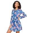 thumbnail image 3 of FORMRS Womens Long Sleeve Nightgowns Crew Neck Sleep Shirt Soft Pajamas Sizes S-3XL, Blue Daisy, 3 of 8