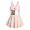 thumbnail image 4 of Uourmeti Cute Cartoon Cats Heart Graphic Skirted One-Piece Swimsuit for Girls - Quick Dry Stretch Swim Dress, Perfect for Beach & Pool Vacation, 4 of 8