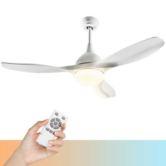 Costway Ventilateur de Plafond 48 Pieds' avec Télécommande, Lumière LED Dimmable, Pales Réversibles Modernes