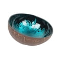 thumbnail image 2 of Cuenco decorativo de coco para almacenamiento, diámetro 12 cm, hecho a mano, con forma de llave de cáscara de coco. azul, 2 of 9