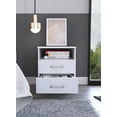 thumbnail image 2 of 2-Drawer 1-Shelf Rectangle Nightstand White Night Stand Bedside Table Bedroom Side Table Furniture, 2 of 8