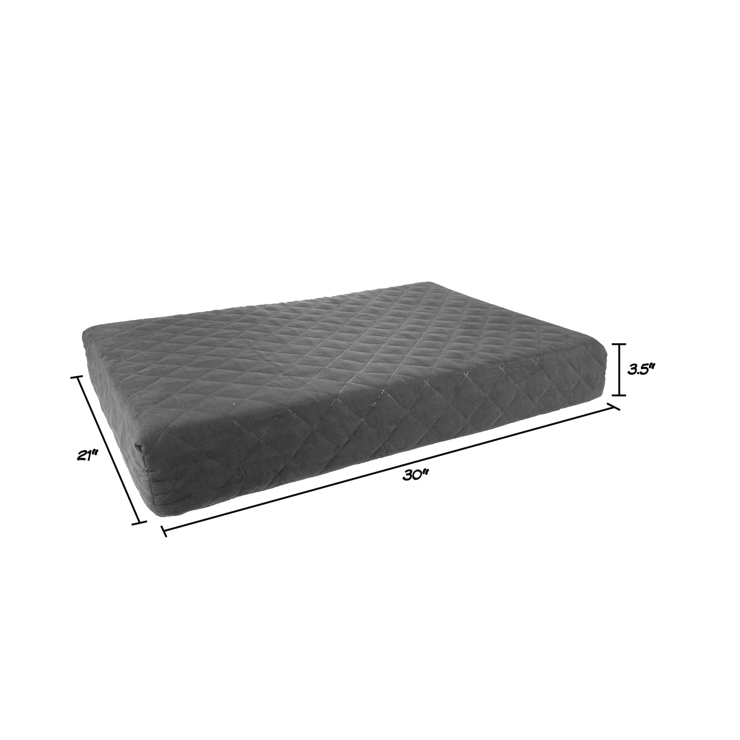 Waterproof Dog Bed – 2-Layer Memory Foam Dog Bed with Removable Machine Washable Cover – 30x21 Dog Bed for Medium Dogs up to 45lbs by PETMAKER (Gray)
