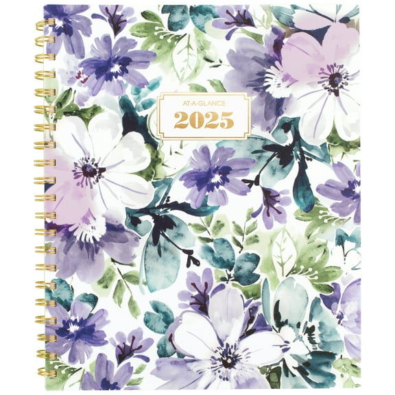 AT-A-GLANCE BADGE 2025 Weekly Monthly Planner Floral Large 8 12 x 11 - Weekly