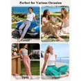 thumbnail image 3 of TEMOFON Cotton Linen Pants for Women Capri Summer Lounge Tapered Leg with Pockets Elastic Waistband Comfy Lace Trim Dark Brown Clothes S, 3 of 8