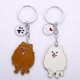 thumbnail image 1 of Llavero de dos piezas (marrón, blanco) para coche de perro mascota, regalo creativo para mascotas, llavero metálico para perro Bomei, regalo con etiqueta de marea JM, 1 of 5