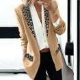 thumbnail image 2 of LMKIHUSA Leopard Print Blazer for Women,Casual Blazer for Women's Color Block Cardigans Long Sleeve Lapel Open Front Jackets Business Collar Work Office Suit,Khaki,M, 2 of 4