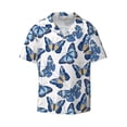 thumbnail image 3 of Balery Beautiful Butterflies Men's Casual Button Down Shirt Short Sleeve Textured Summer Cuban Beach Shirts-X-Large, 3 of 7
